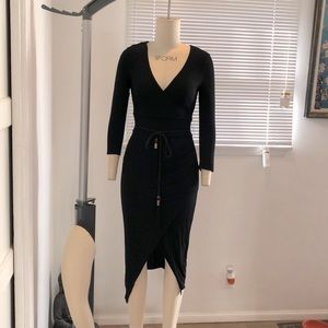 Bebe Black Wrap Dress